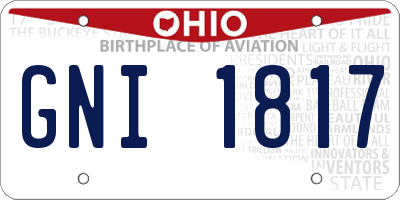 OH license plate GNI1817