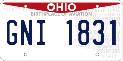 OH license plate GNI1831