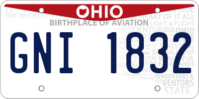 OH license plate GNI1832