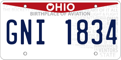 OH license plate GNI1834