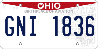 OH license plate GNI1836