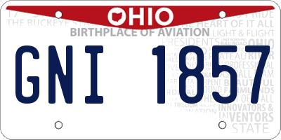 OH license plate GNI1857