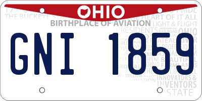 OH license plate GNI1859