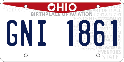 OH license plate GNI1861