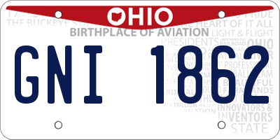 OH license plate GNI1862