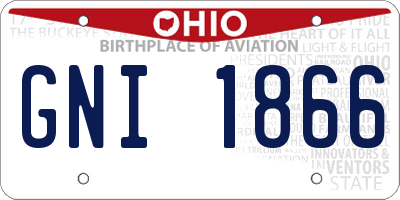 OH license plate GNI1866