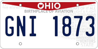 OH license plate GNI1873