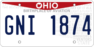 OH license plate GNI1874