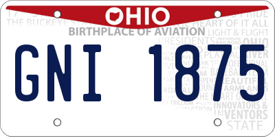 OH license plate GNI1875