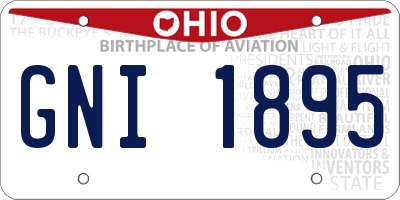 OH license plate GNI1895