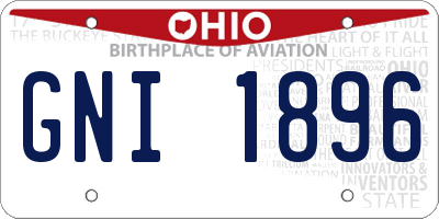 OH license plate GNI1896