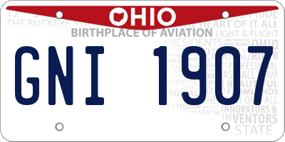 OH license plate GNI1907