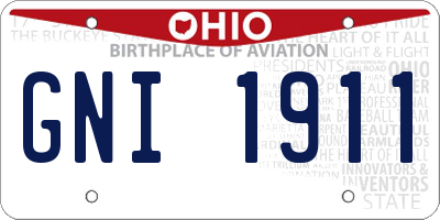 OH license plate GNI1911