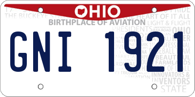 OH license plate GNI1921