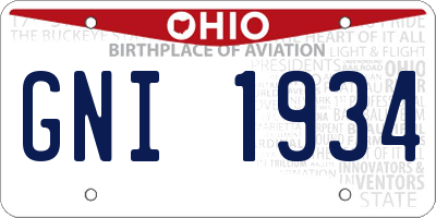OH license plate GNI1934
