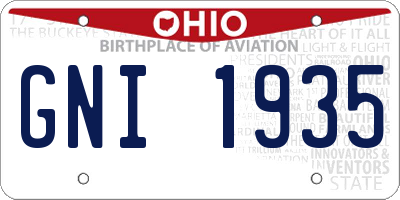 OH license plate GNI1935