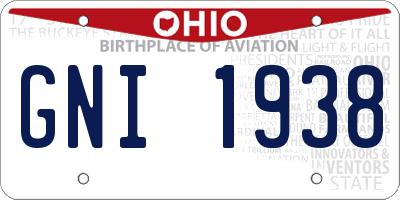 OH license plate GNI1938