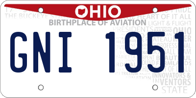 OH license plate GNI1951