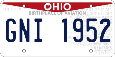 OH license plate GNI1952
