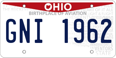 OH license plate GNI1962