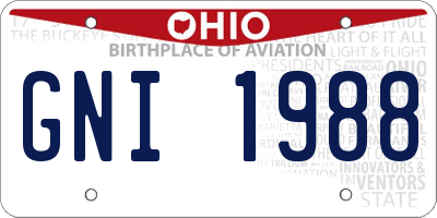 OH license plate GNI1988
