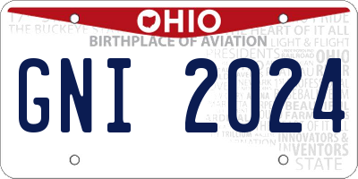 OH license plate GNI2024