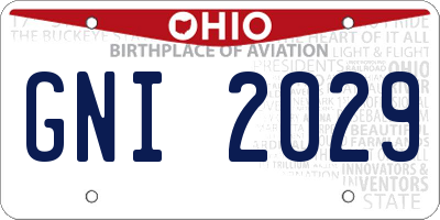 OH license plate GNI2029