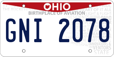 OH license plate GNI2078