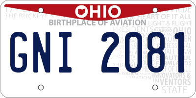 OH license plate GNI2081