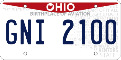 OH license plate GNI2100