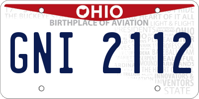 OH license plate GNI2112