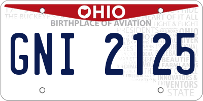 OH license plate GNI2125