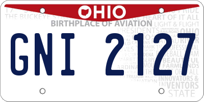 OH license plate GNI2127