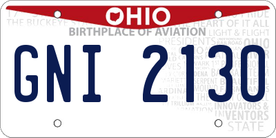 OH license plate GNI2130