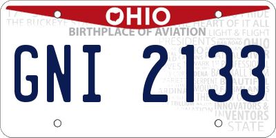 OH license plate GNI2133