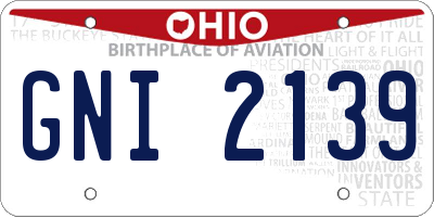 OH license plate GNI2139