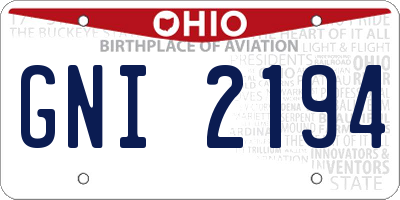 OH license plate GNI2194