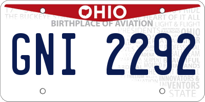 OH license plate GNI2292