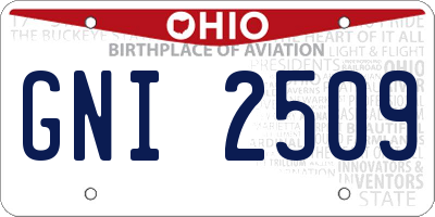 OH license plate GNI2509
