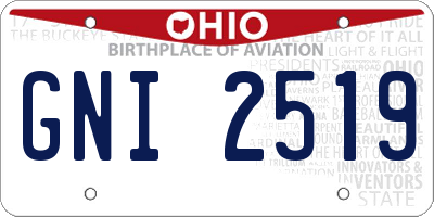 OH license plate GNI2519