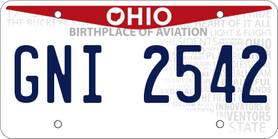 OH license plate GNI2542