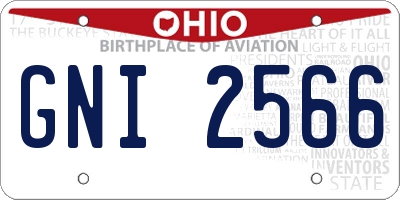 OH license plate GNI2566