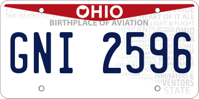 OH license plate GNI2596