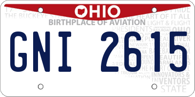 OH license plate GNI2615