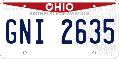 OH license plate GNI2635