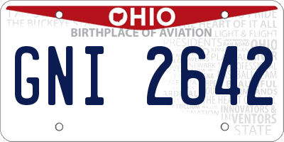 OH license plate GNI2642