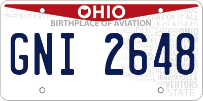 OH license plate GNI2648