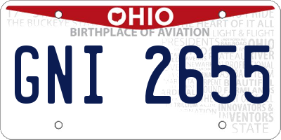 OH license plate GNI2655