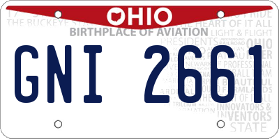 OH license plate GNI2661