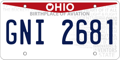 OH license plate GNI2681